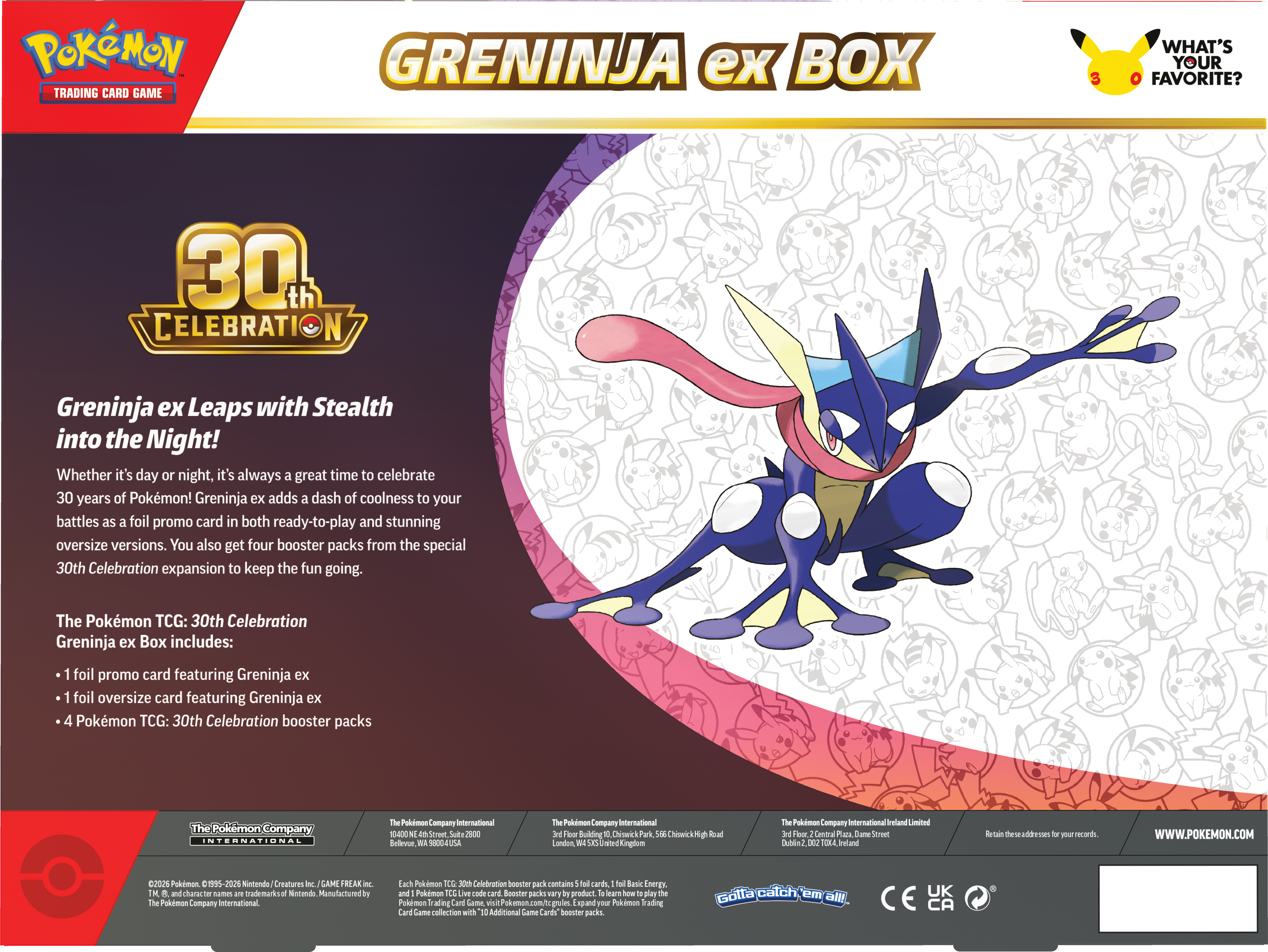 30th Celebration - Sylveon ex Box & Greninja ex Box (PREVENTA PRÓXIMAMENTE)