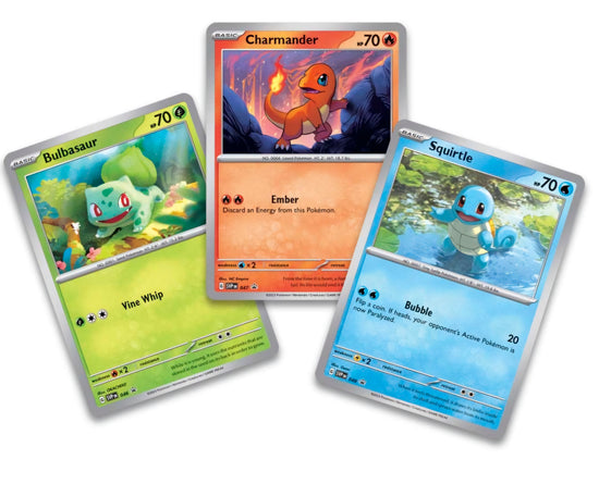 Trio de cartas Promo Holo Iniciales Kanto