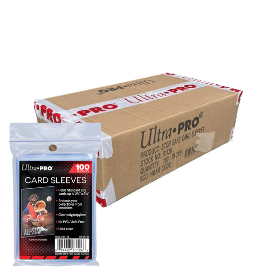 CASE 100 paquetes de 100 Micas transparentes Ultra Pro (Penny Sleeve)