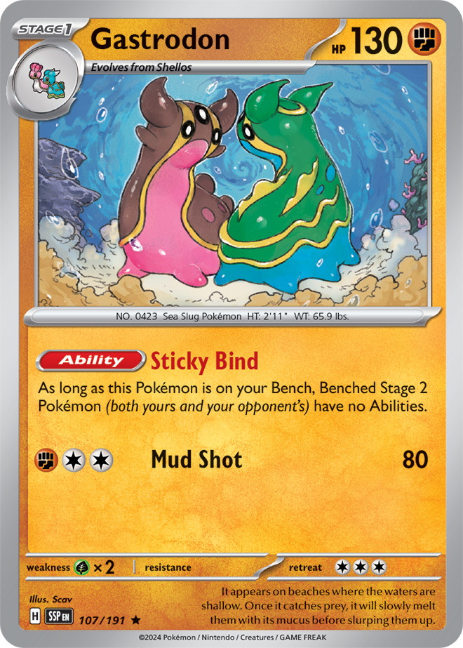 Gastrodon 107/191 - Rare - Reverse Holo-Kantocards