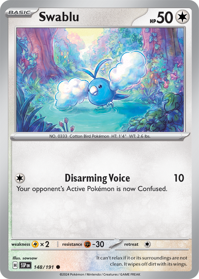 Swablu 148/191 - Common - Reverse Holo