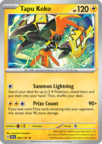 Tapu Koko 065/191 - Rare - Holo-Kantocards