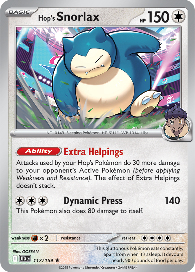 Hop's Snorlax 117/159 - Rare - Holo