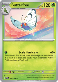 Butterfree 003/159 - Rare - Holo-Kantocards
