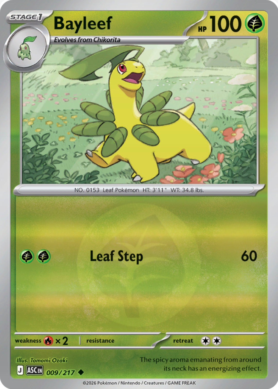 Bayleef 009/217 - Uncommon - Reverse Holo
