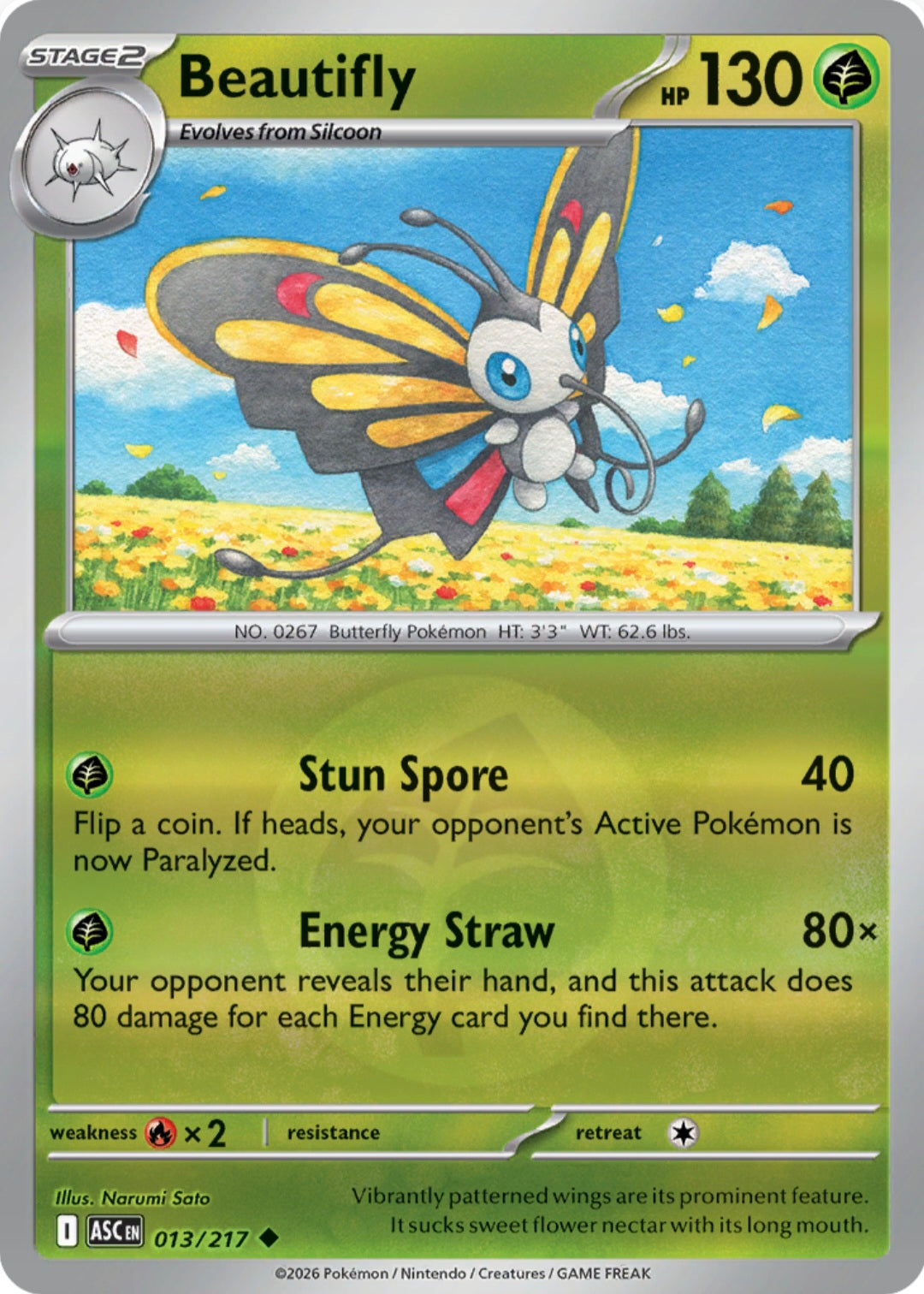 Beautifly 013/217 - Uncommon - Reverse Holo