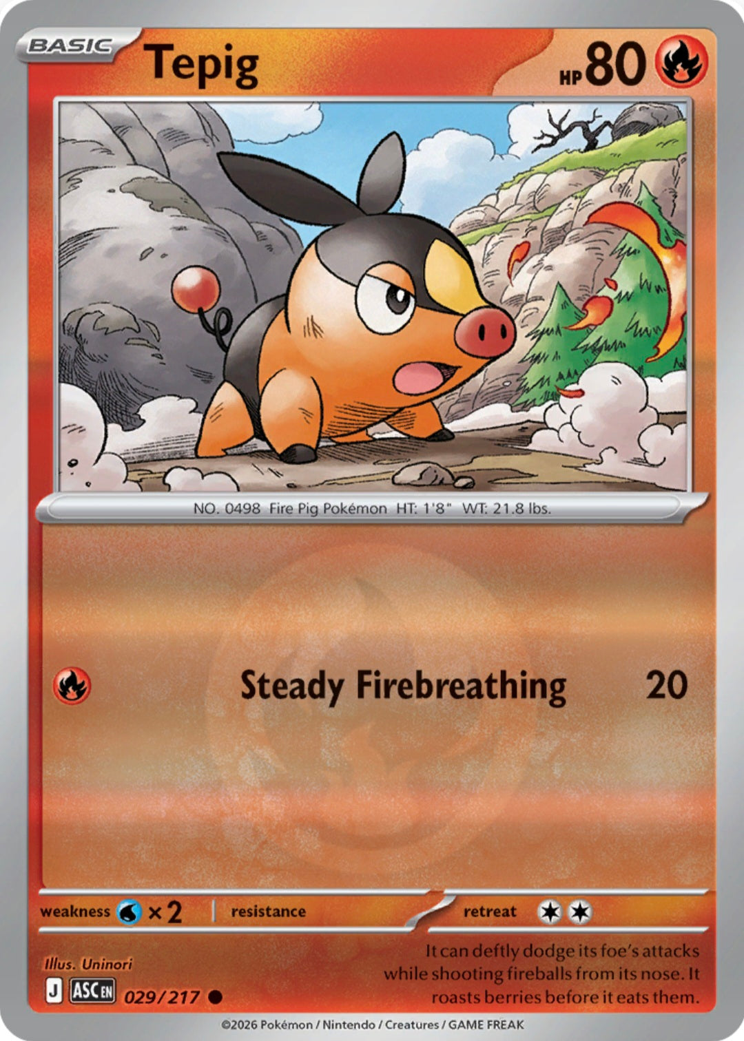 Tepig 029/217 - Common - Reverse Holo