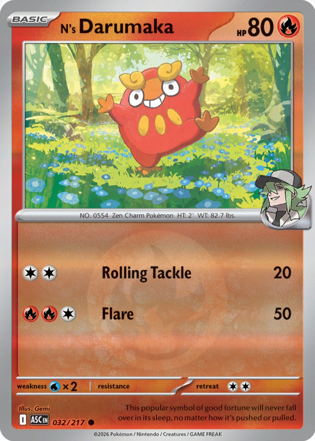 N's Darumaka 032/217 - Common - Reverse Holo