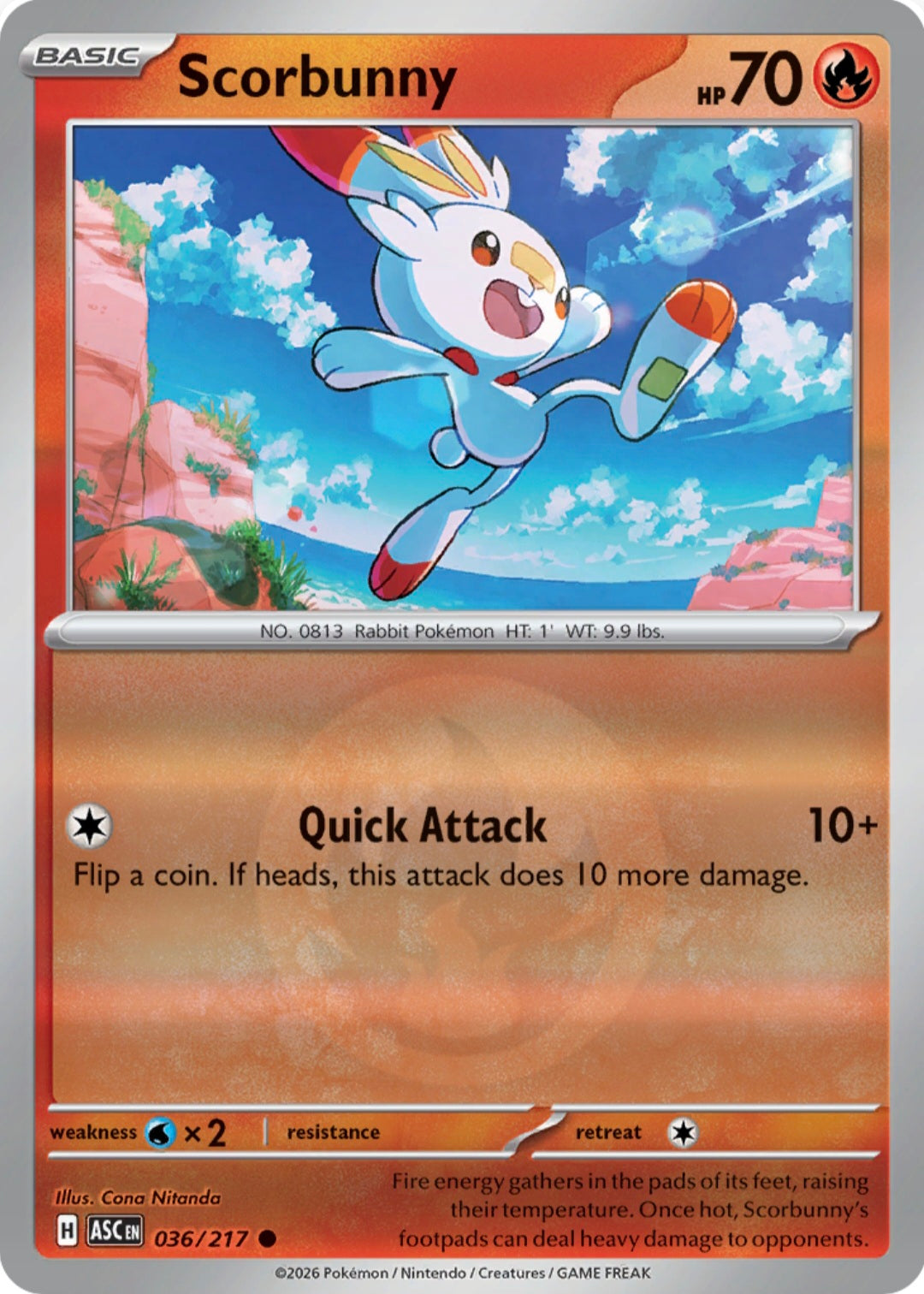 Scorbunny 036/217 - Common - Reverse Holo