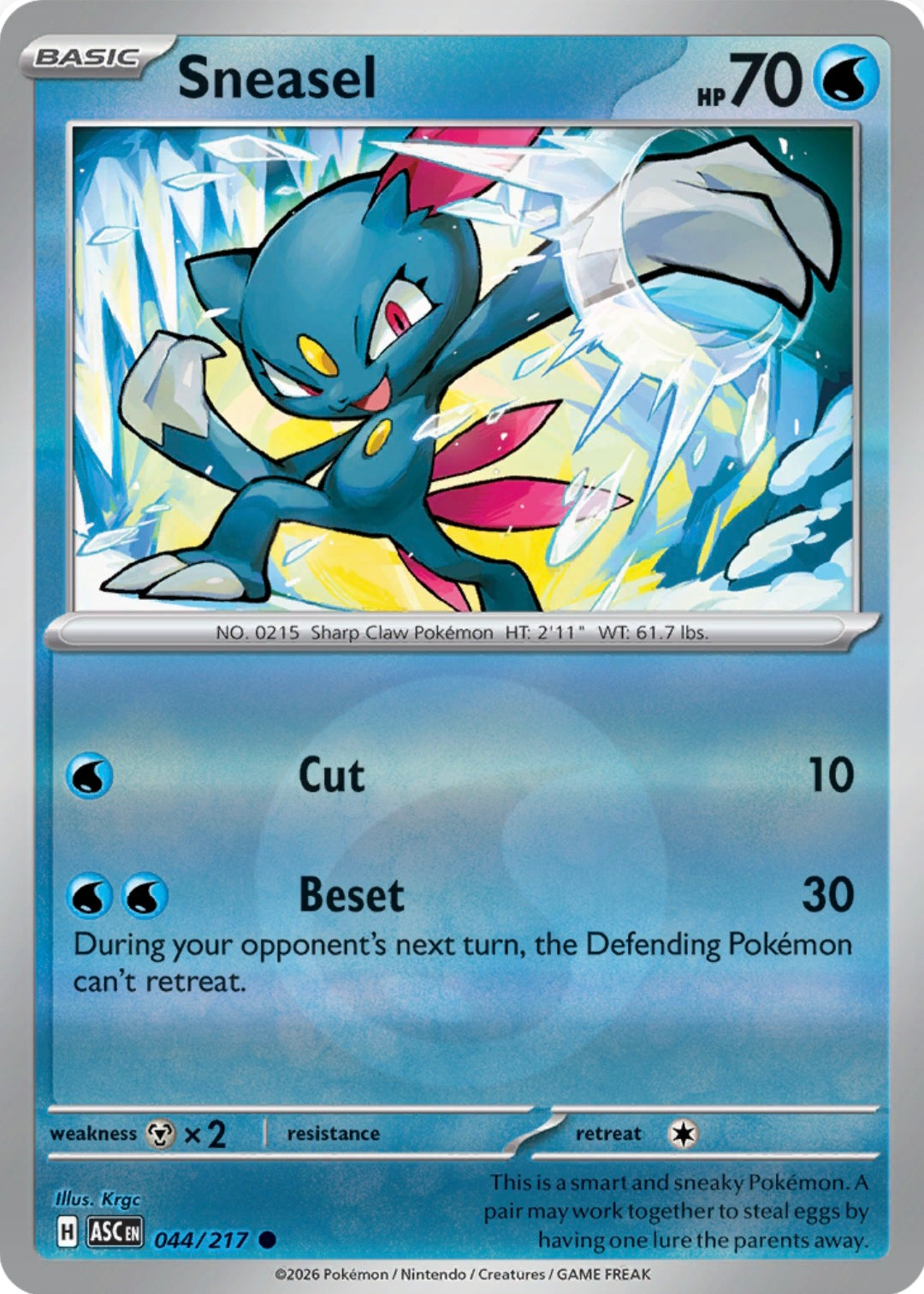 Sneasel 044/217 - Common - Reverse Holo