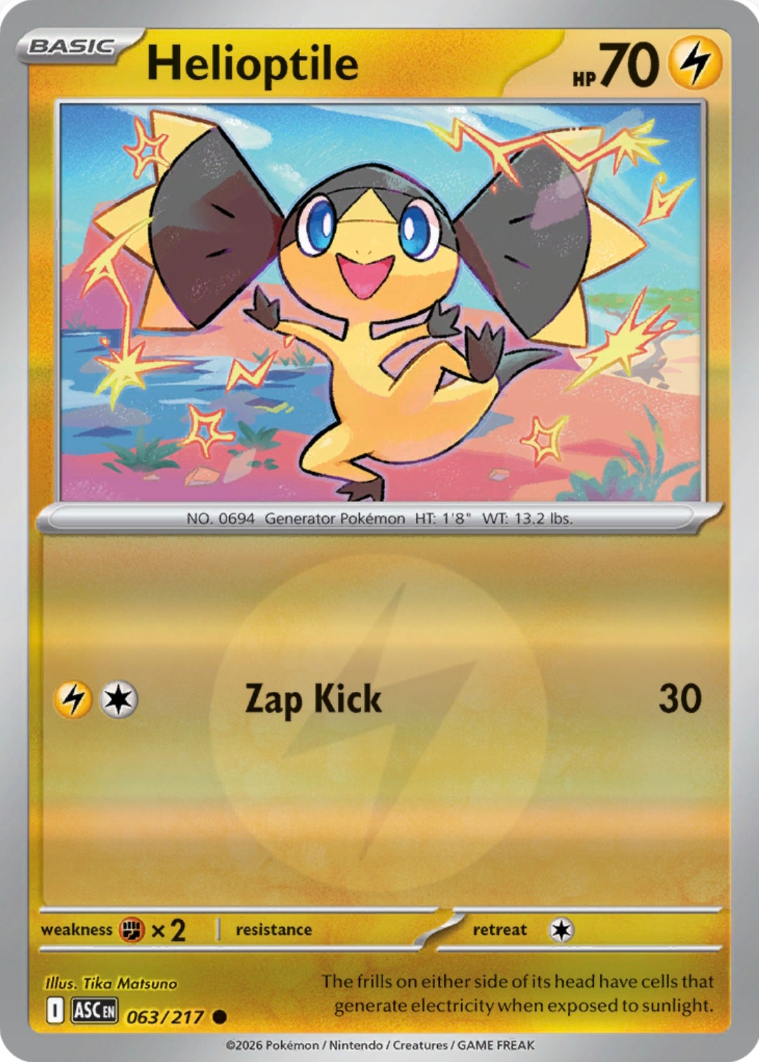 Helioptile 063/217 - Common - Reverse Holo