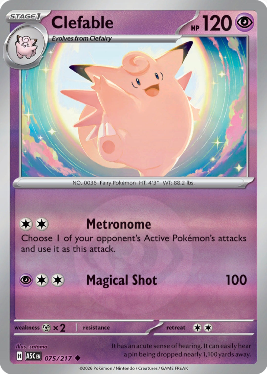 Clefable 075/217 - Uncommon - Reverse Holo
