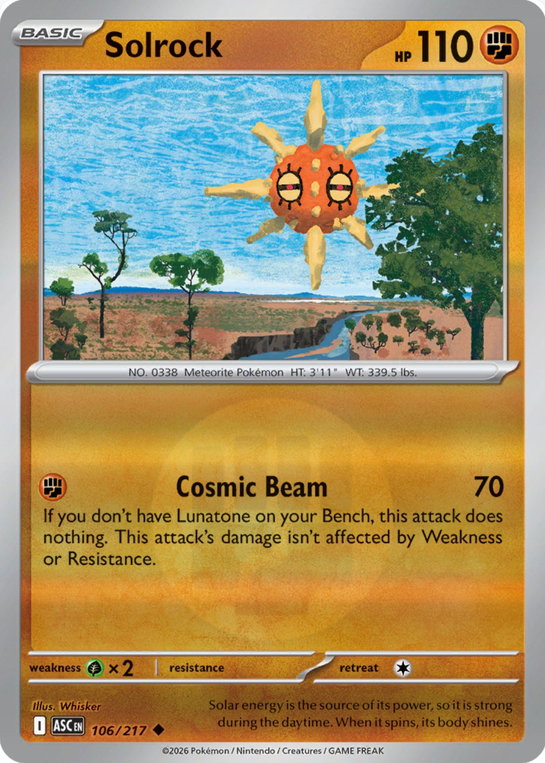 Solrock 106/217 - Uncommon - Reverse Holo