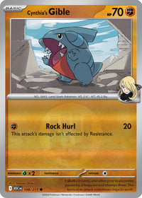 Cynthia's Gible 109/217 - Common - Reverse Holo