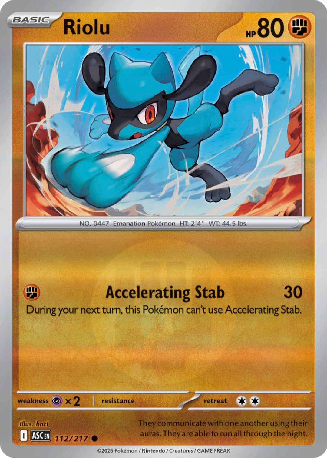 Riolu 112/217 - Common - Reverse Holo