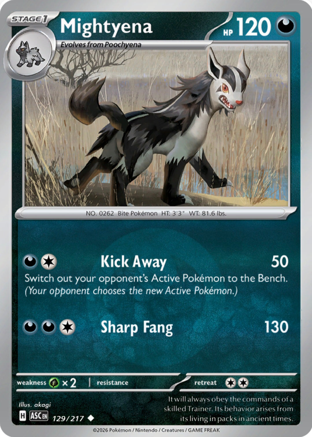 Mightyena 129/217 - Uncommon - Reverse Holo