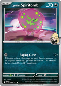 Cynthia's Spiritomb 133/217 - Uncommon - Reverse Holo