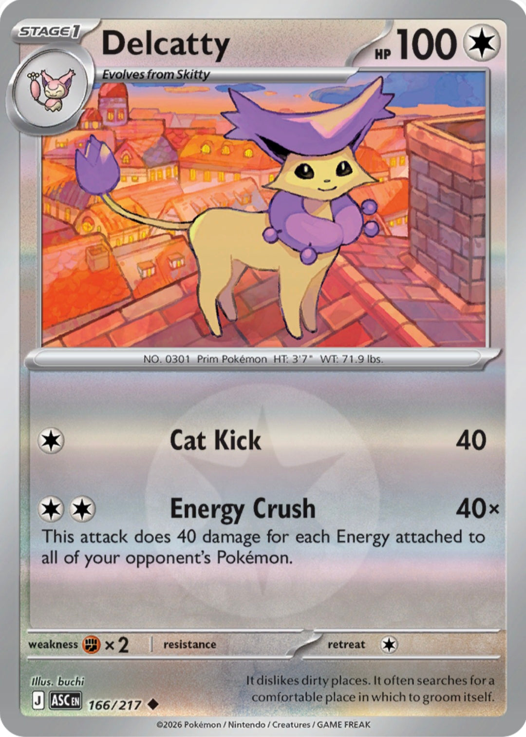 Delcatty 166/217 - Uncommon - Reverse Holo