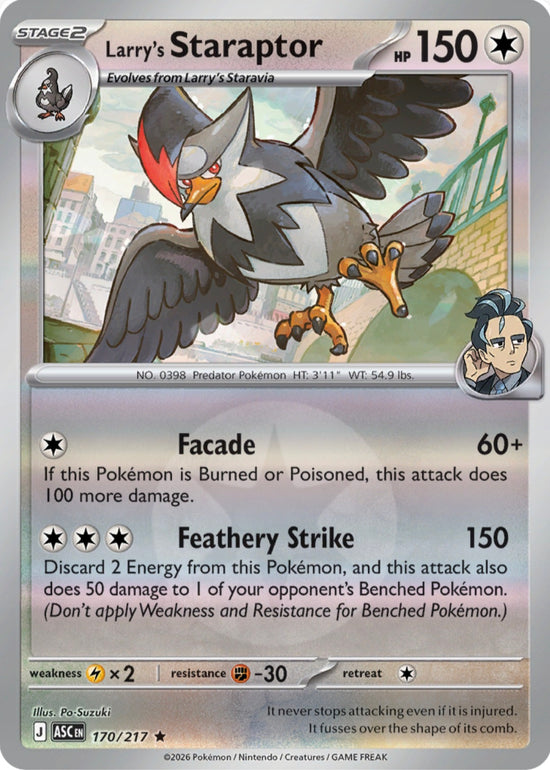 Larry's Staraptor 170/217 - Rare - Reverse Holo