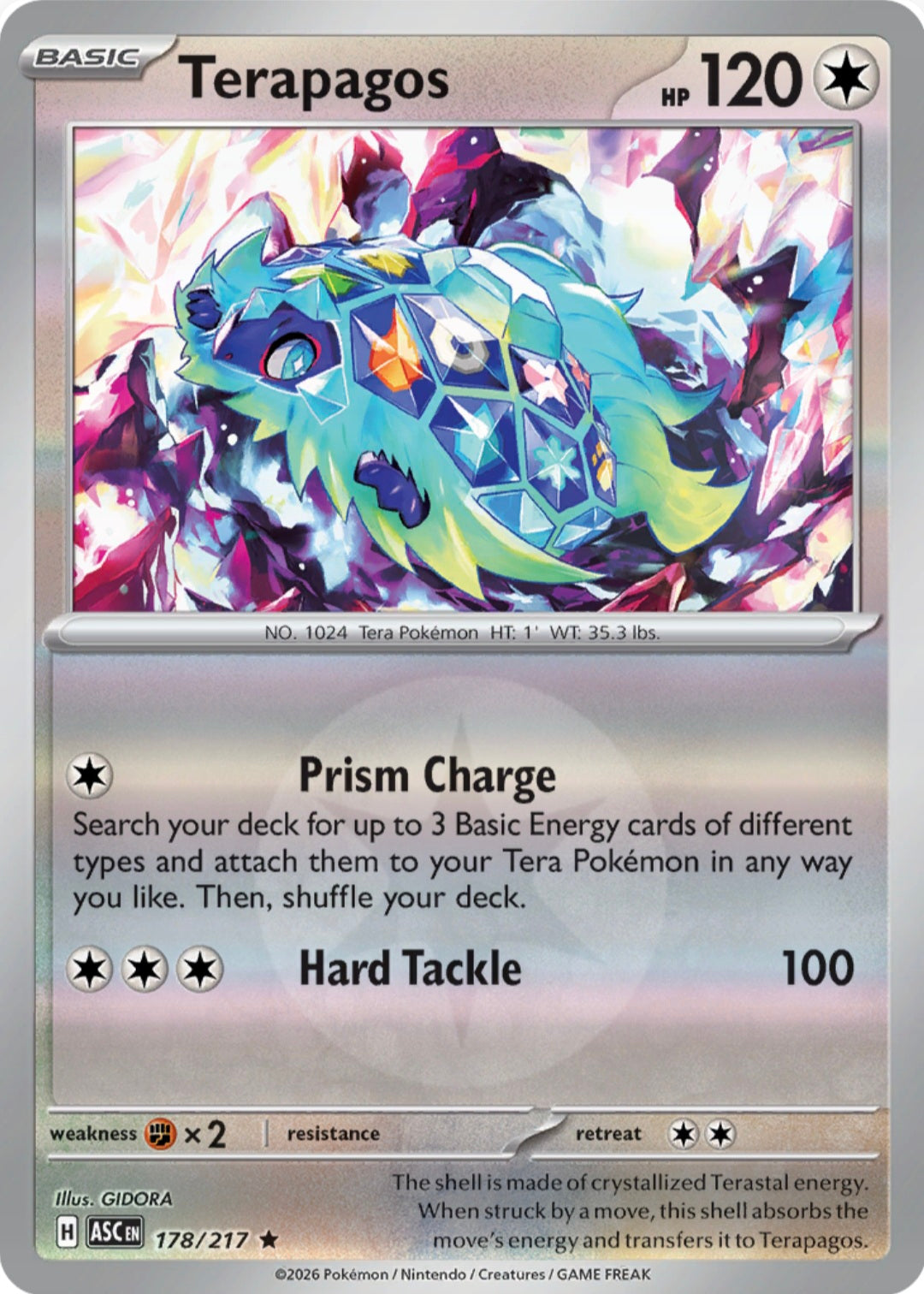 Terapagos 178/217 - Rare - Reverse Holo