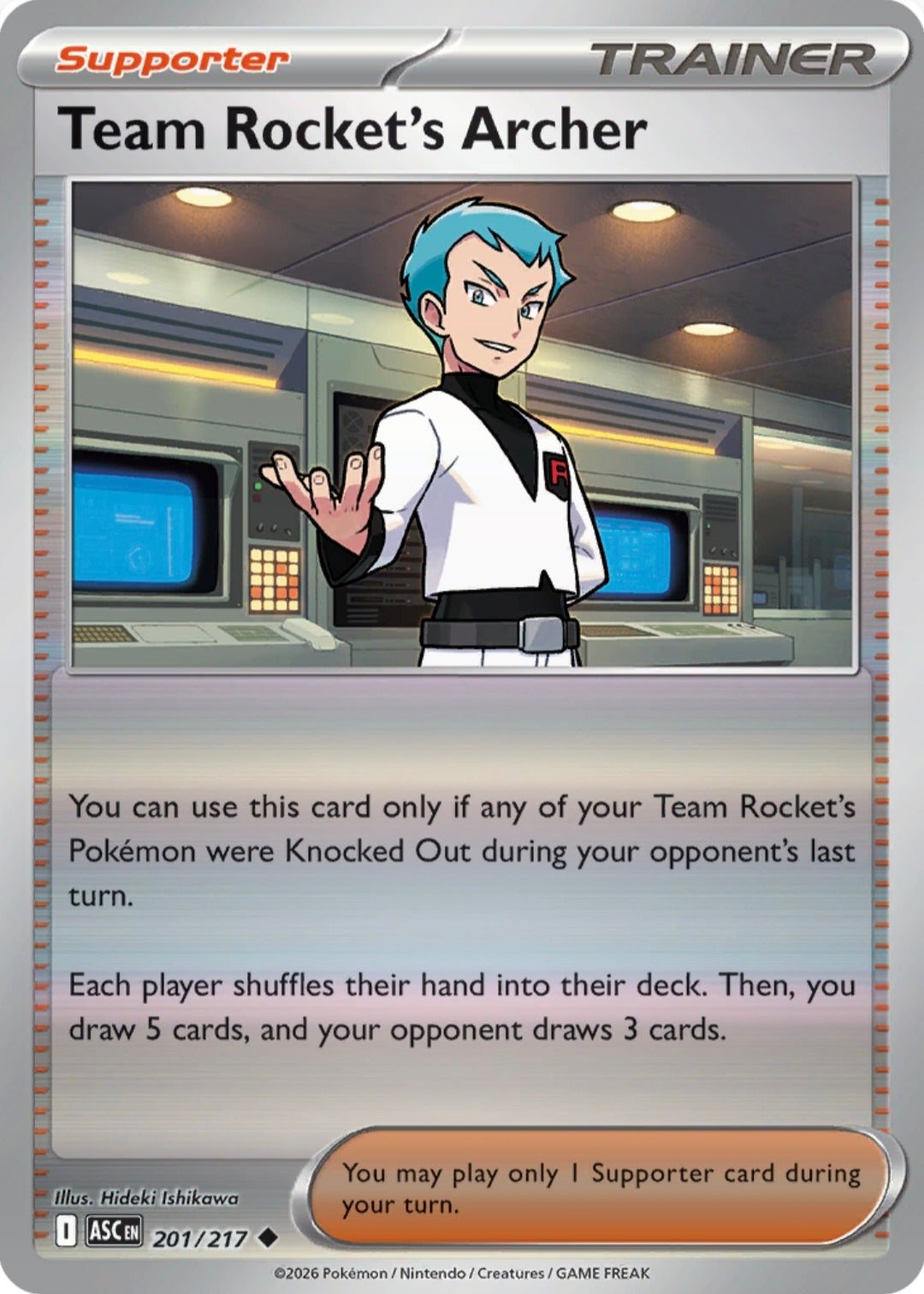 Team Rocket's Archer 201/217 - Uncommon - Reverse Holo