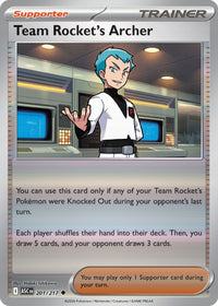Team Rocket's Archer 201/217 - Uncommon - Reverse Holo