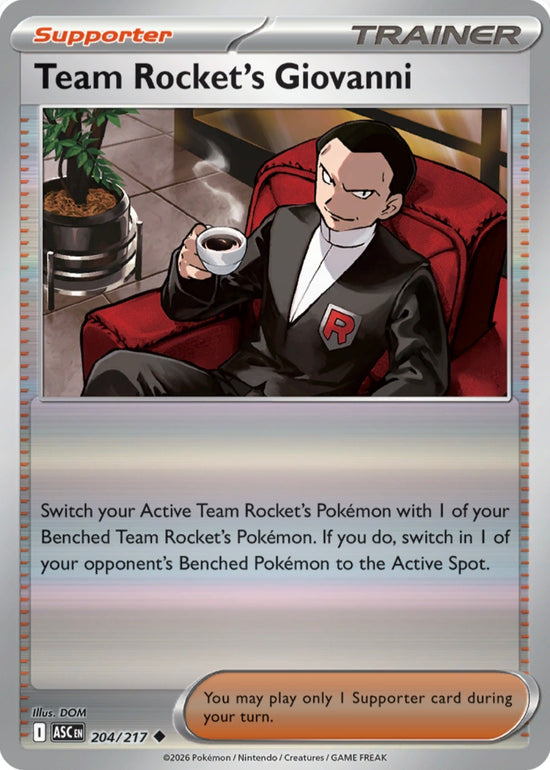 Team Rocket's Giovanni 204/217 - Uncommon - Reverse Holo
