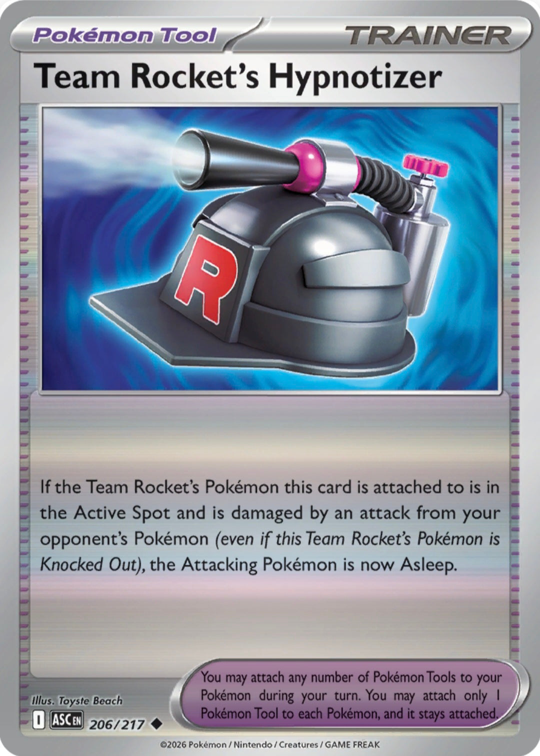 Team Rocket's Hypnotizer 206/217 - Uncommon - Reverse Holo