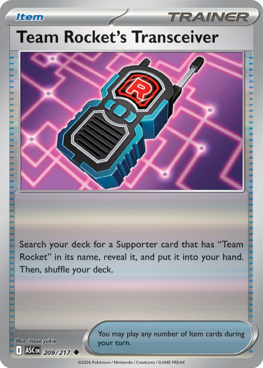 Team Rocket's Transceiver 209/217 - Uncommon - Reverse Holo