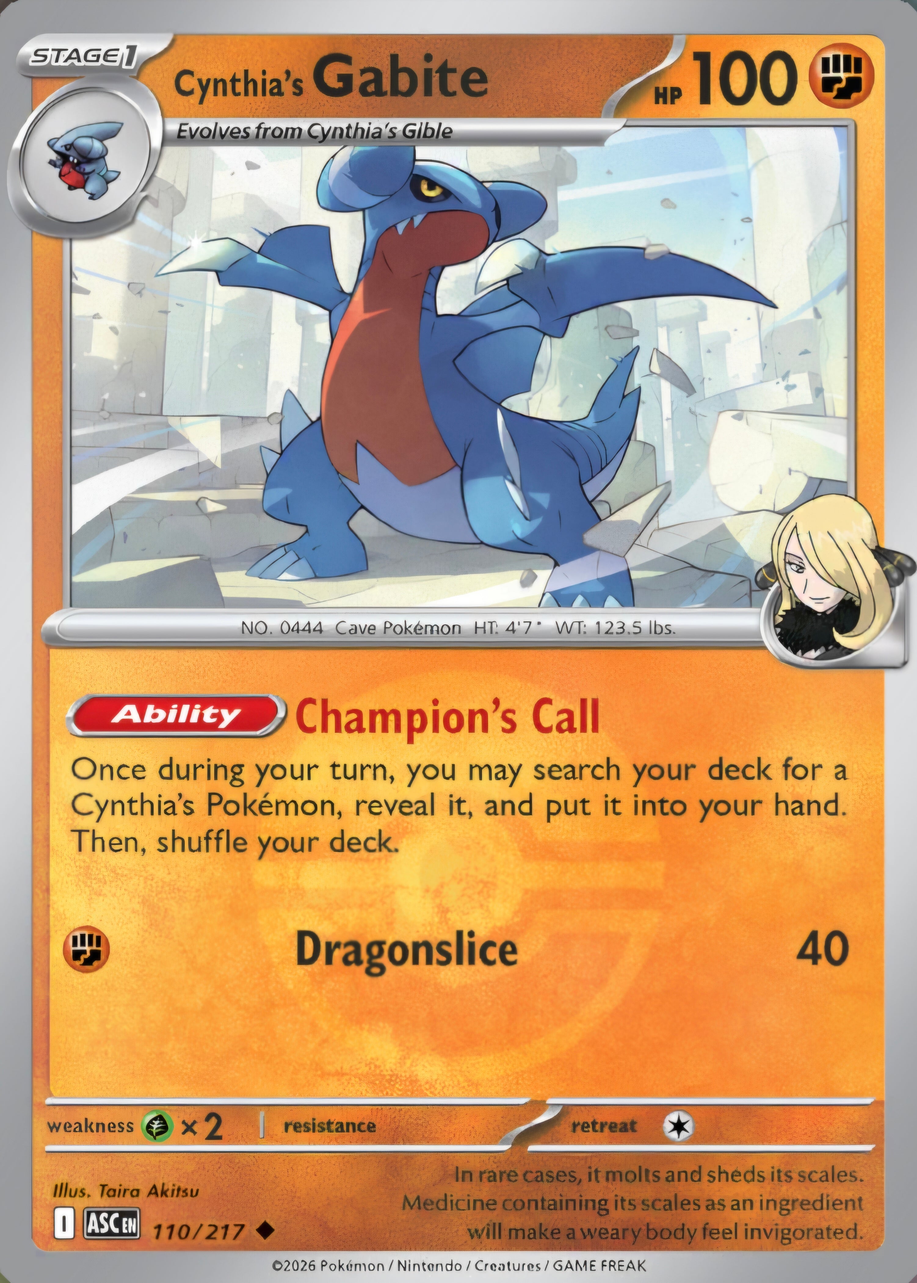 Cynthia's Gabite 110/217 - Uncommon - Poke Ball