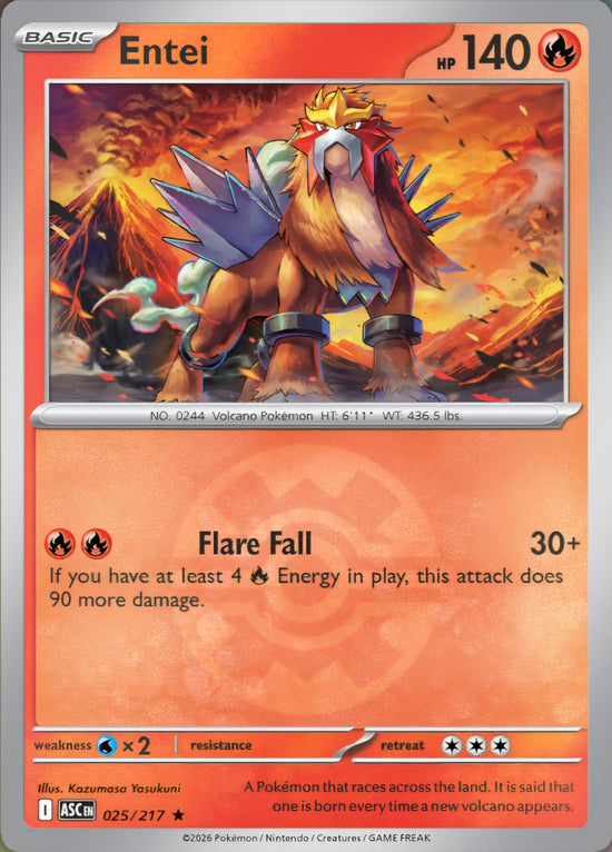 Entei 025/217 - Rare - Quick Ball
