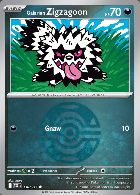 Galarian Zigzagoon 130/217 - Common - Dusk Ball