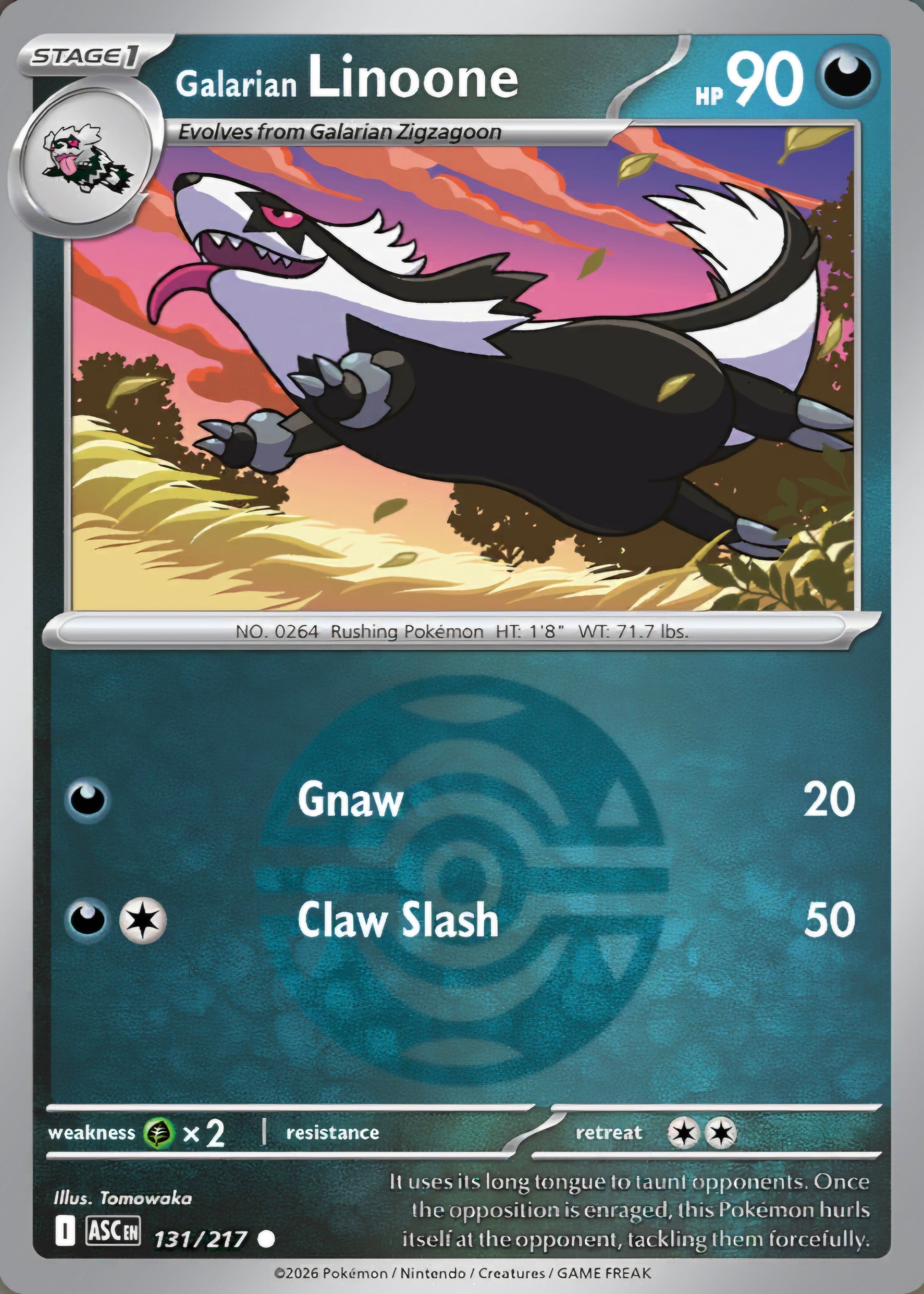Galarian Linoone 131/217 - Common - Dusk Ball