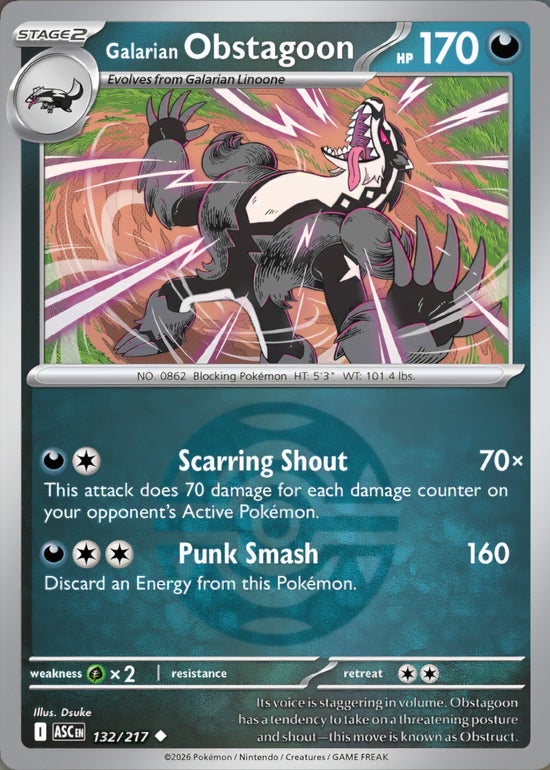 Galarian Obstagoon 132/217 - Uncommon - Dusk Ball