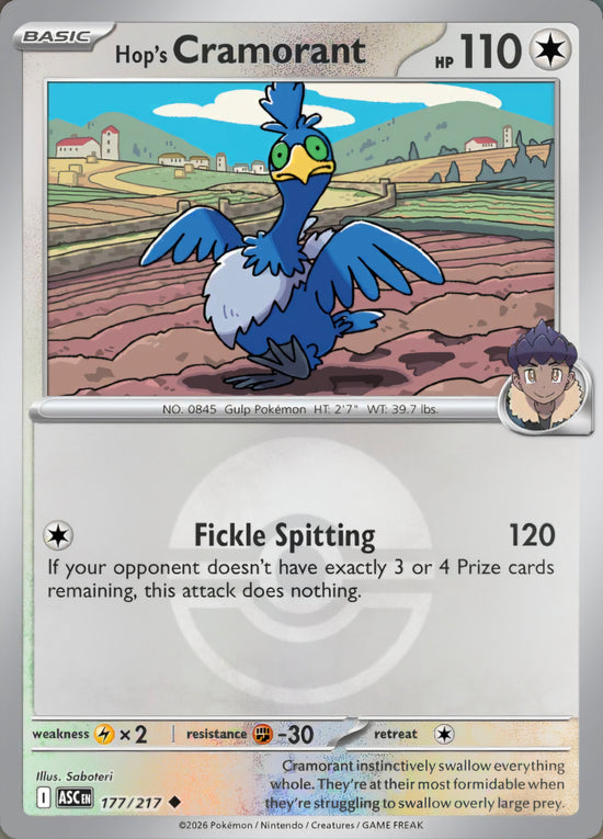 Hop's Cramorant 177/217 - Uncommon - Poke Ball