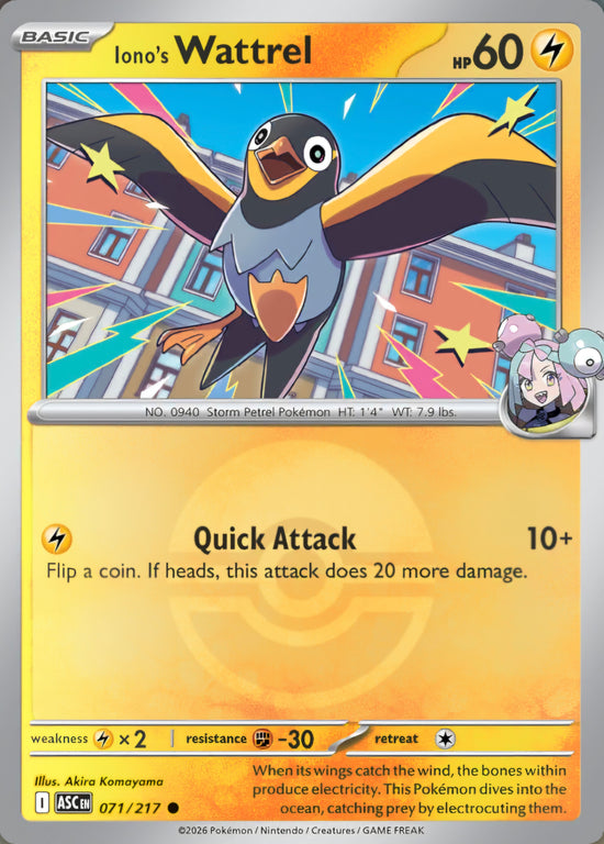 Iono's Wattrel 071/217 - Common - Poke Ball