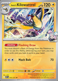Iono's Kilowattrel 072/217 - Rare - Poke Ball