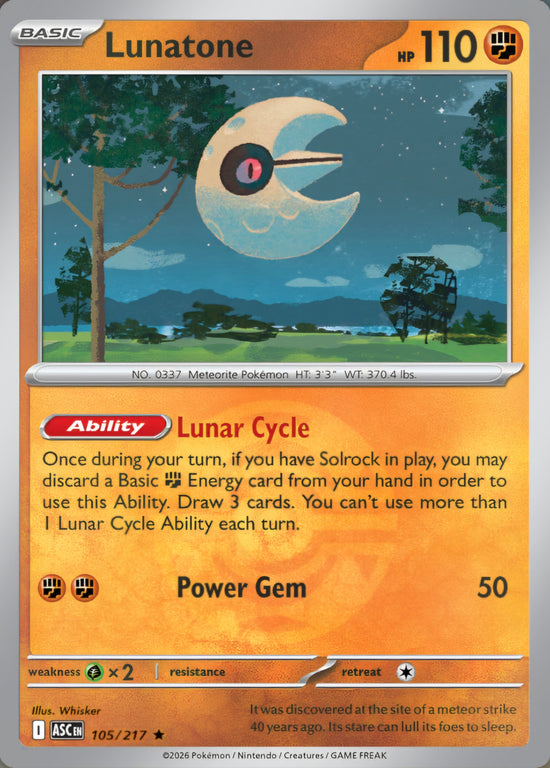 Lunatone 105/217 - Rare - Dusk Ball