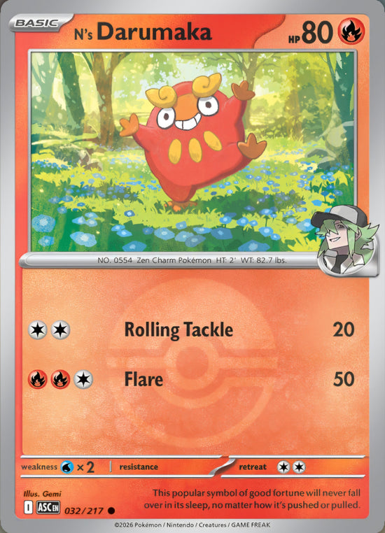 N's Darumaka 032/217 - Common - Poke Ball