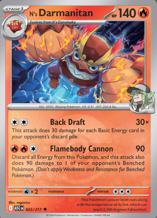 N's Darmanitan 033/217 - Uncommon - Poke Ball