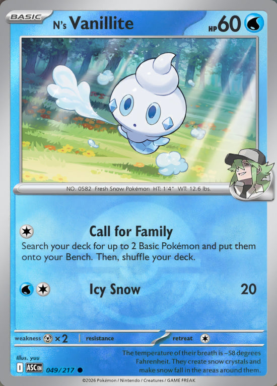 N's Vanillite 049/217 - Common - Poke Ball