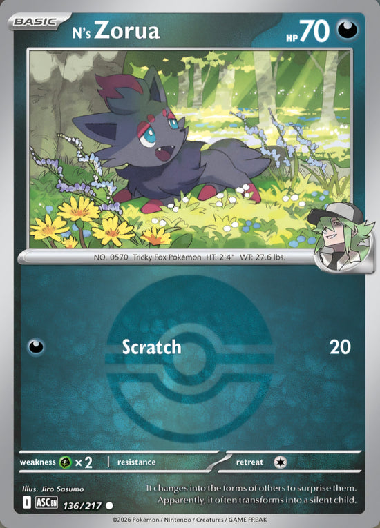 N's Zorua 136/217 - Common - Poke Ball