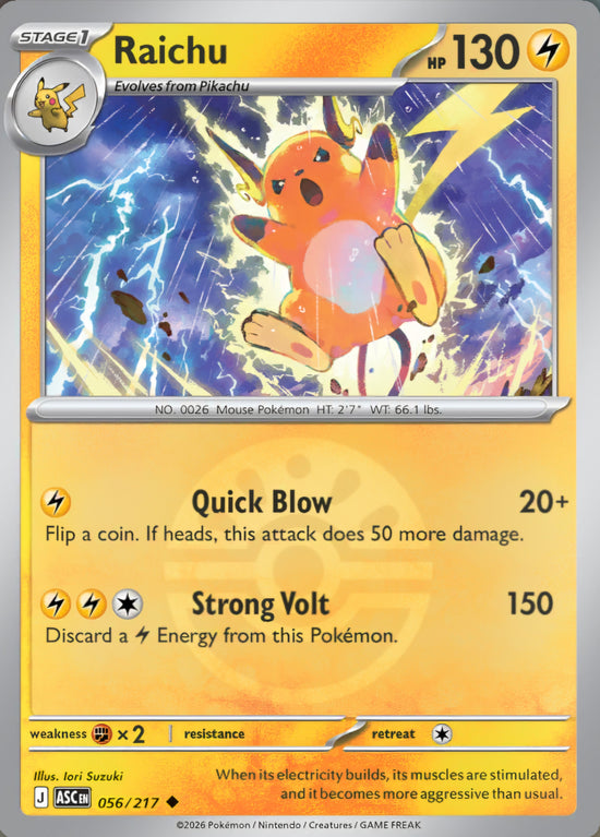 Raichu 056/217 - Uncommon - Friend Ball