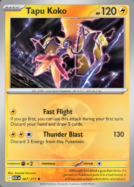 Tapu Koko 067/217 - Rare - Quick Ball