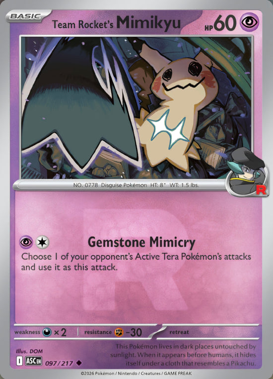 Team Rocket's Mimikyu 097/217 - Uncommon - Team Rocket