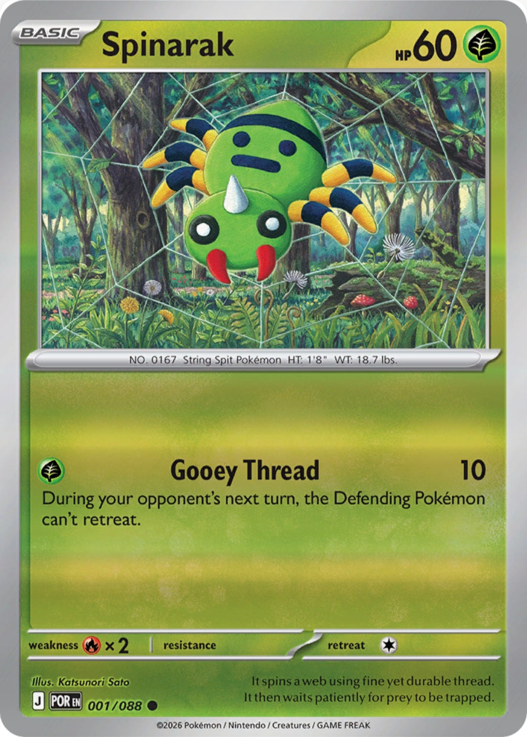 Spinarak  001/088 - Common - Reverse Holo