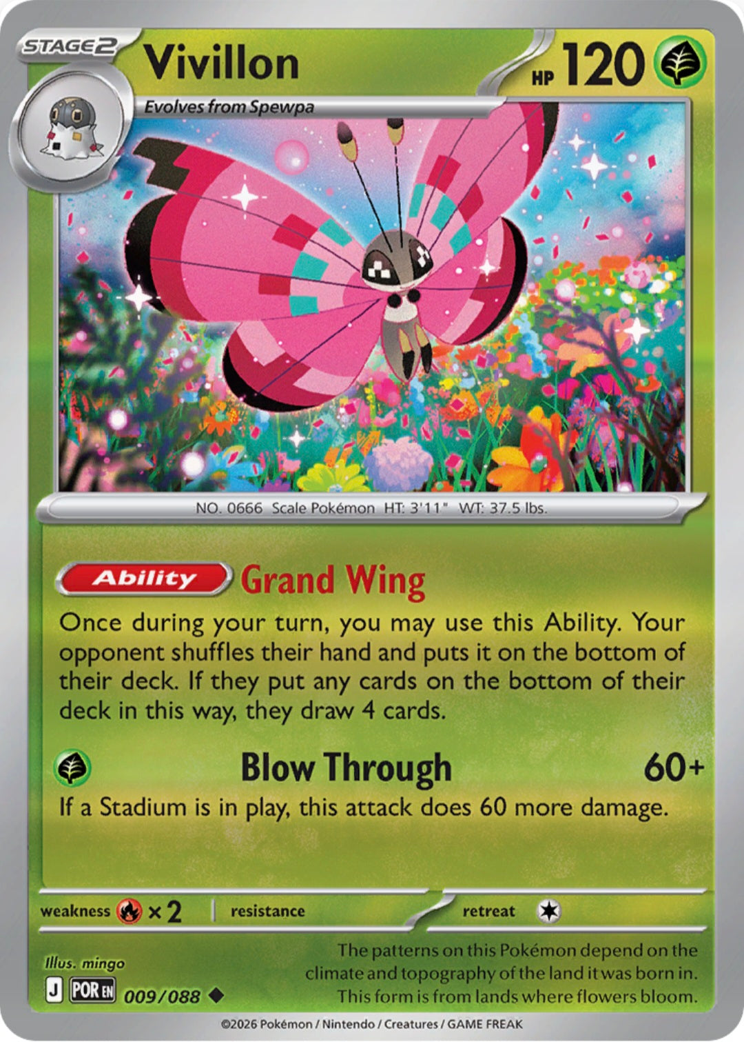 Vivillon  009/088 - Uncommon - Reverse Holo