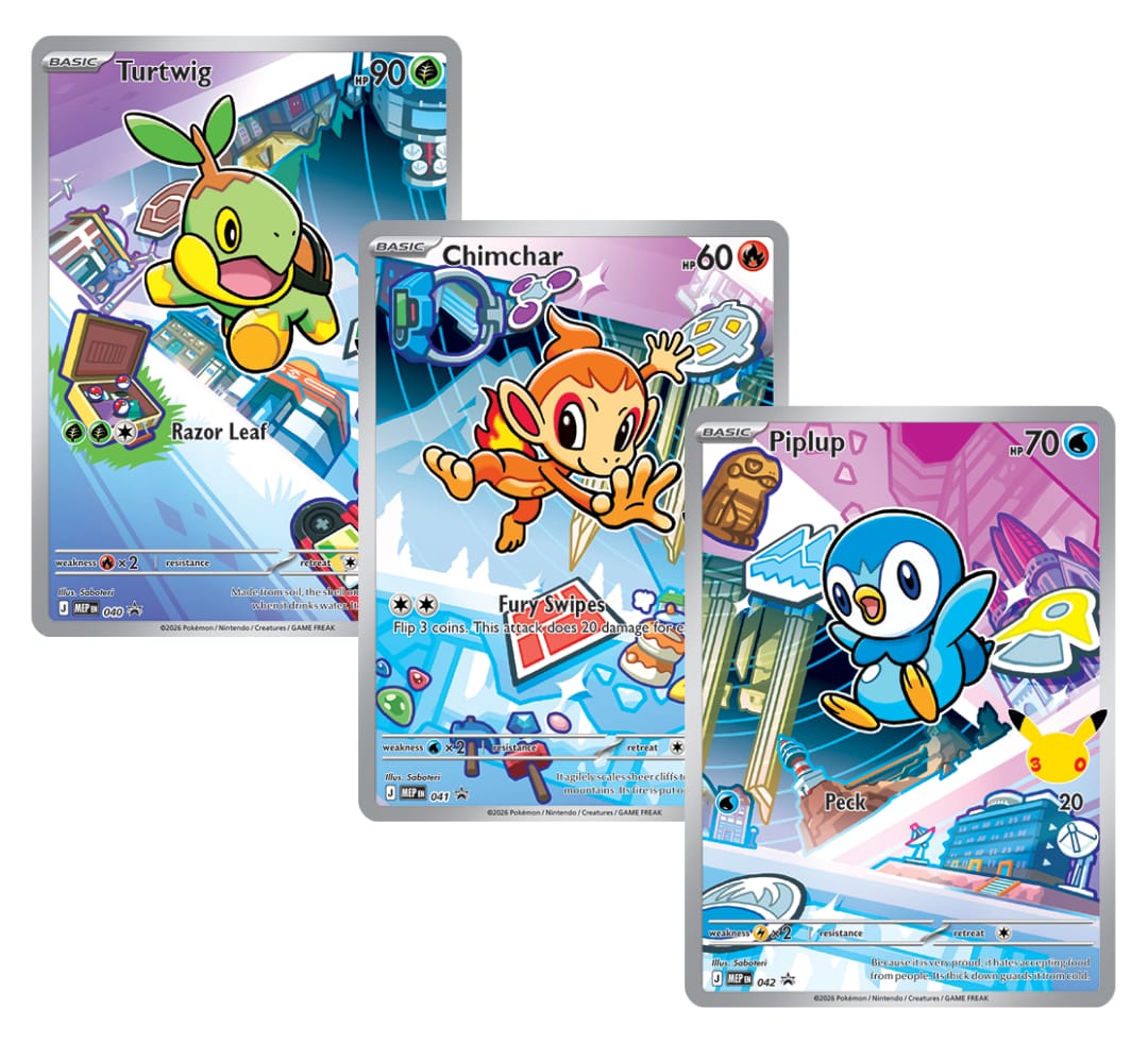 Trio cartas promo illustration (SINNOH) - First Partners
