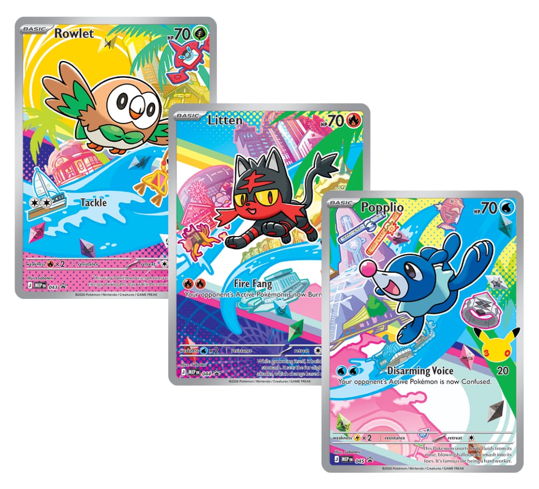 Trio cartas promo illustration (ALOLA) - First Partners