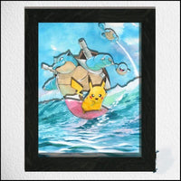 SURFING PIKACHU CLASSIC CUADRO (ENTREGA EN 2 SEMANAS)-Kantocards